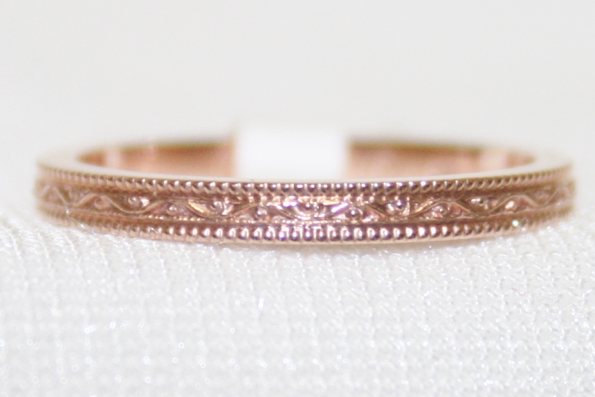 Jabel 1.9mm Seamless Engraved Rose Gold Band