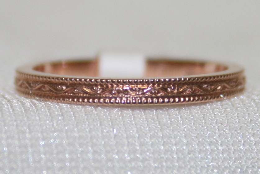 Jabel 1.9mm Seamless Engraved Rose Gold Band