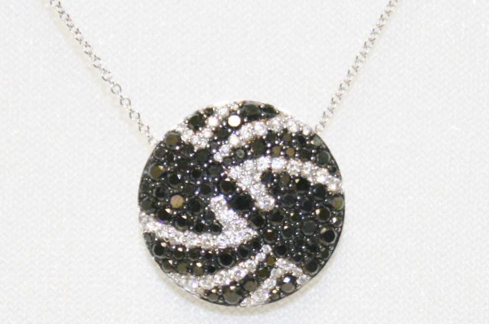Dilamani Micro Pave Black and White Diamond Necklace
