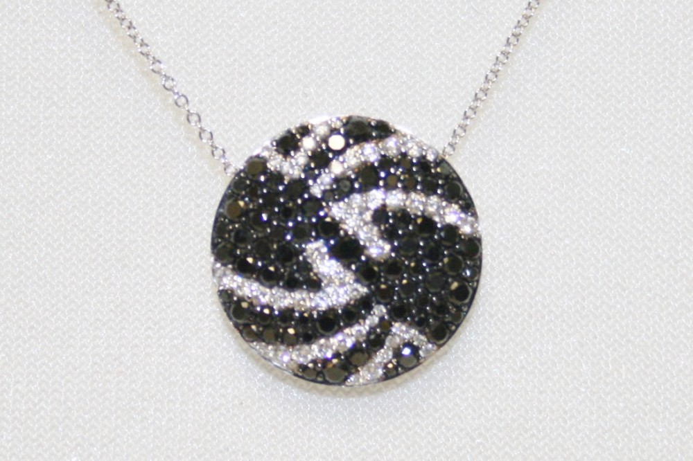 Dilamani Micro Pave Black and White Diamond Necklace