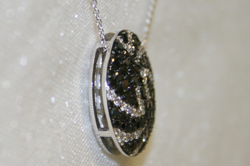 Dilamani Micro Pave Black and White Diamond Necklace