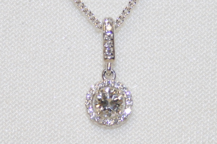 Diamond Halo Pendant – 0.40ct. Total Weight