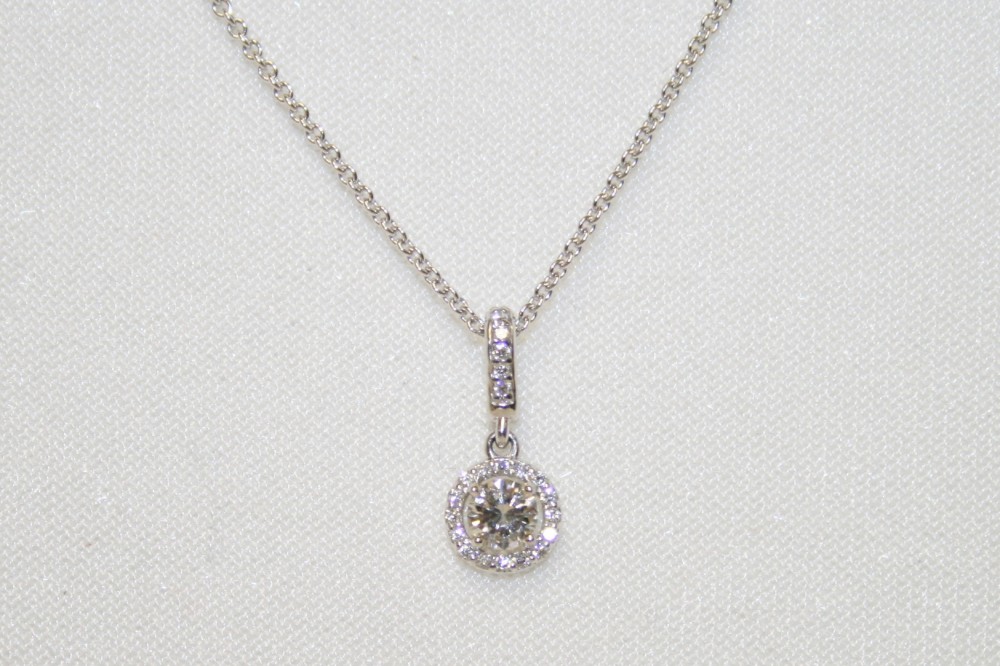 Diamond Halo Pendant – 0.40ct. Total Weight