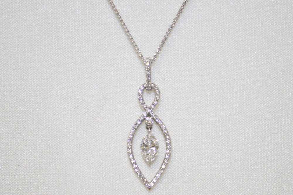 White Gold Infinity Diamond Pendant – 1.31ct. Total Weight