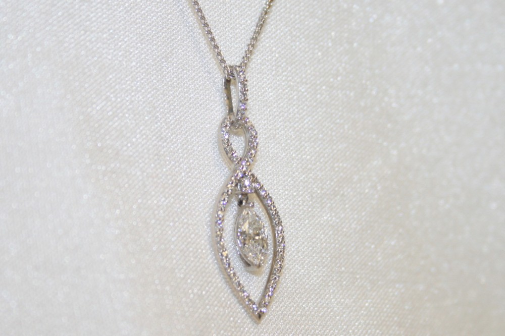 White Gold Infinity Diamond Pendant – 1.31ct. Total Weight