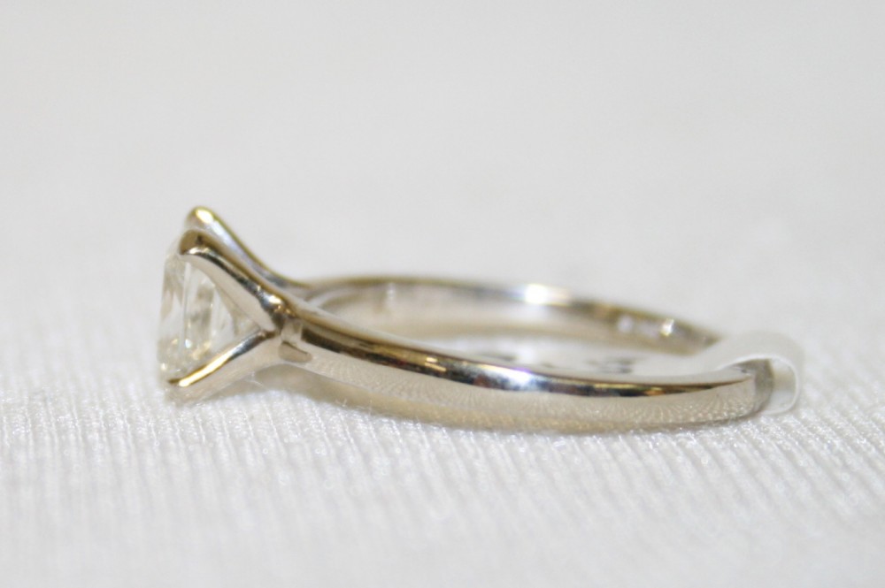 Rectangular Modified Brilliant Cut Diamond Solitaire – 1.07 ct.