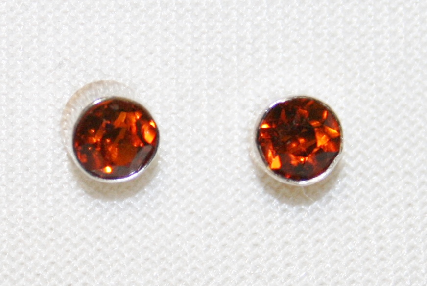 5mm Citrine Stud Earrings White Gold