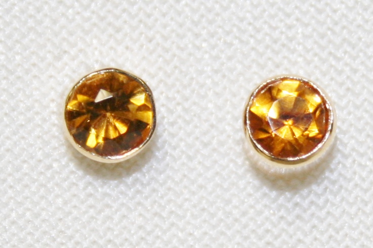 5mm Citrine Stud Earrings Yellow Gold