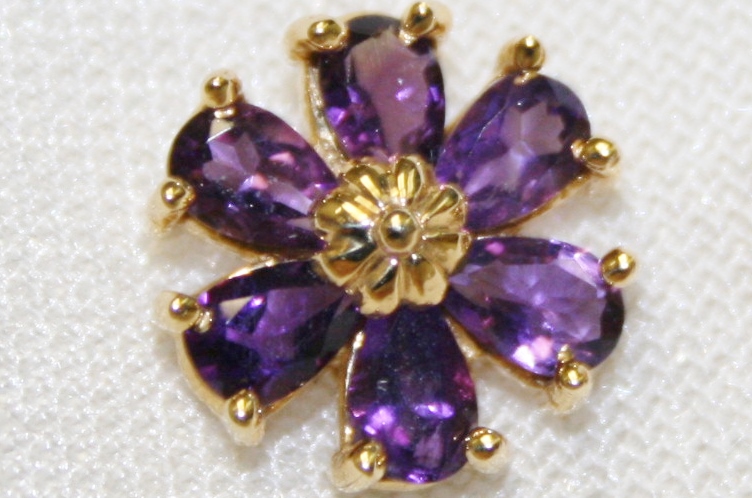 Amethyst Flower Earrings
