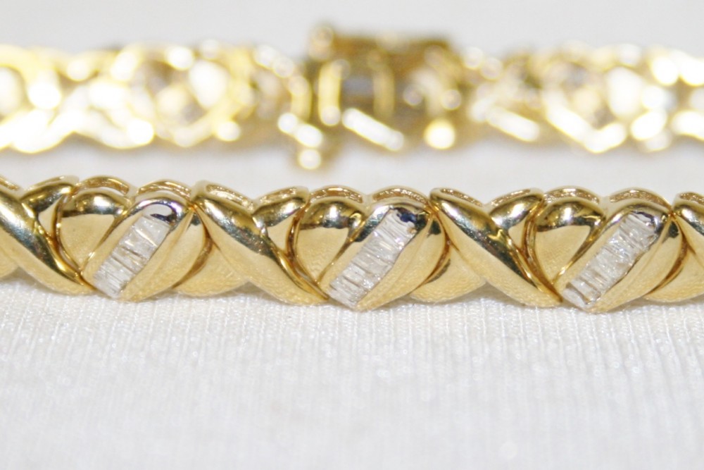 Yellow Gold Hugs and Kisses Diamond Bracelet – 0.93ct. TW