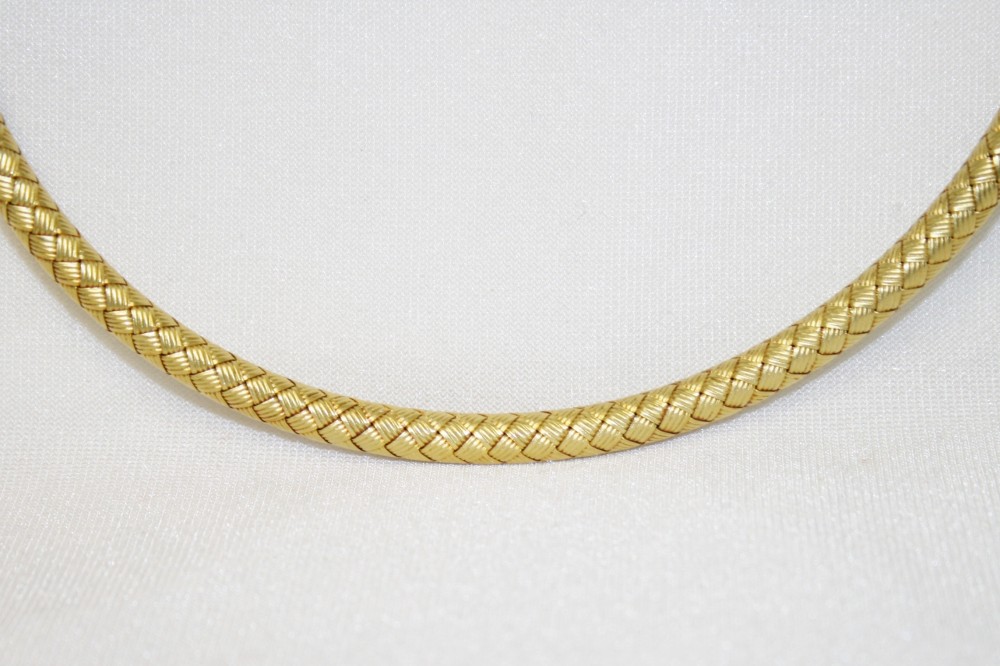 Yellow Gold Semi-Soft Woven Necklace