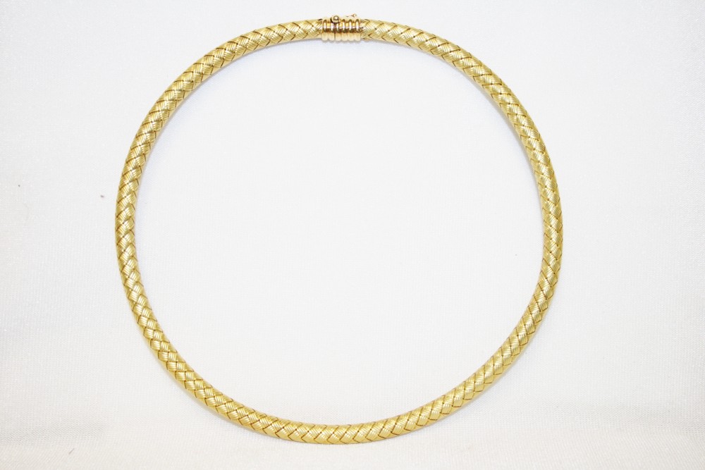 Yellow Gold Semi-Soft Woven Necklace