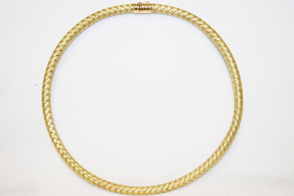 Yellow Gold Semi-Soft Woven Necklace
