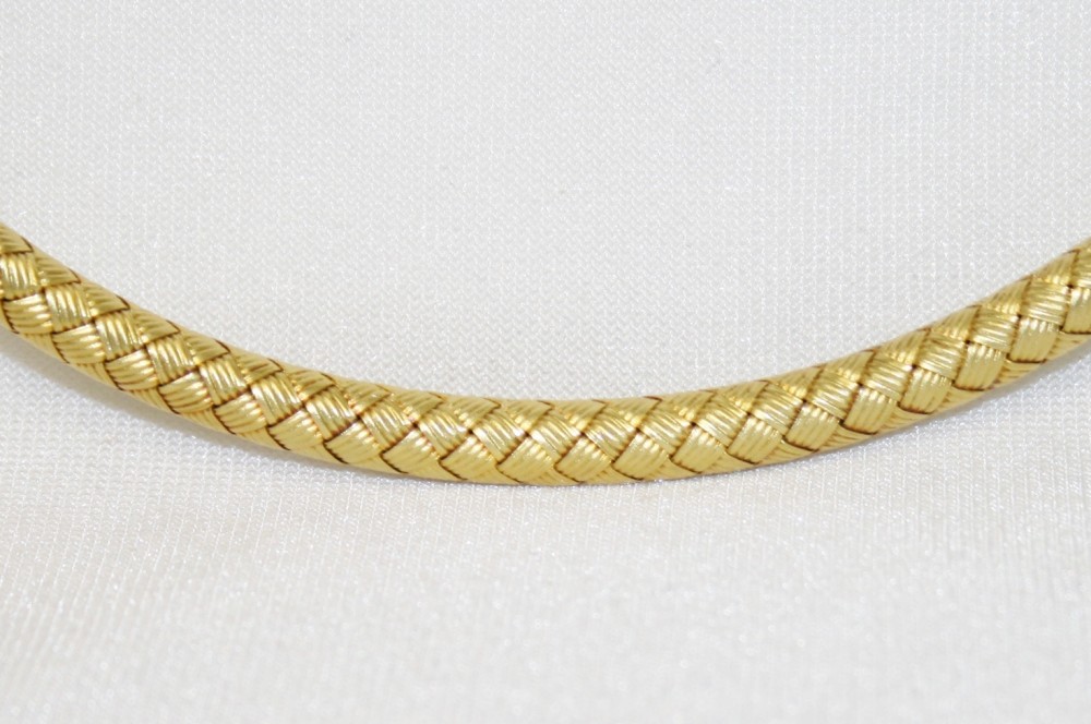 Yellow Gold Semi-Soft Woven Necklace