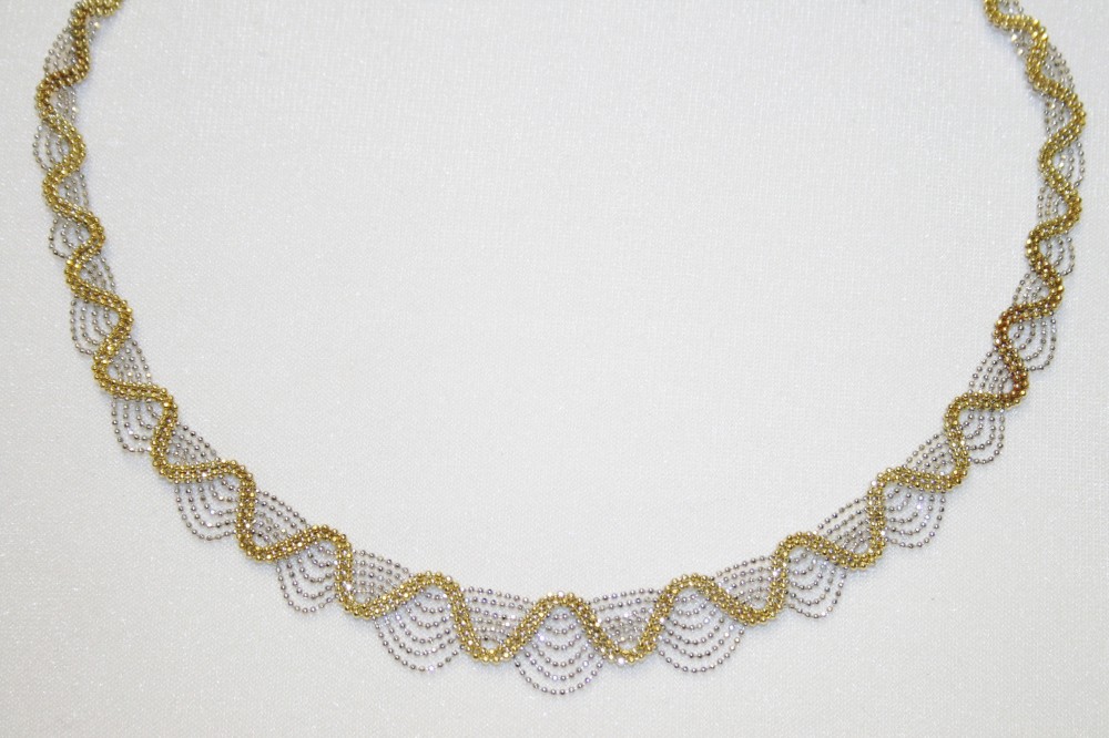 Reversible Two Tone Bib Necklace