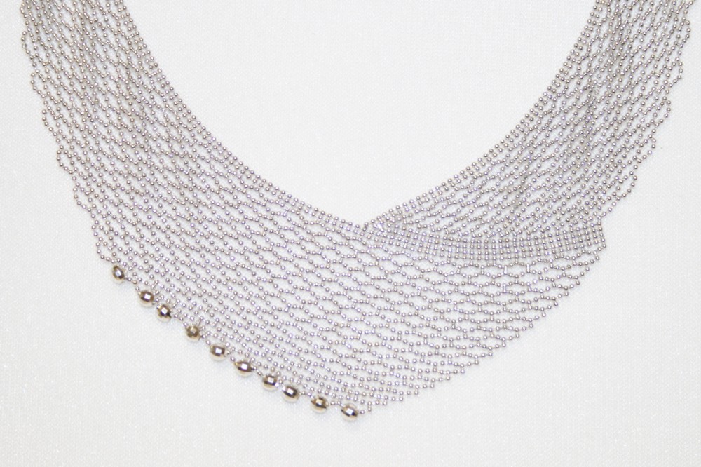 White Gold Bib Necklace