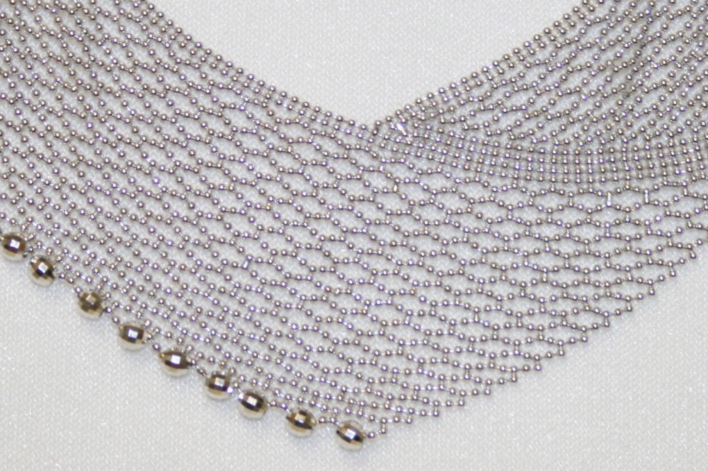 White Gold Bib Necklace