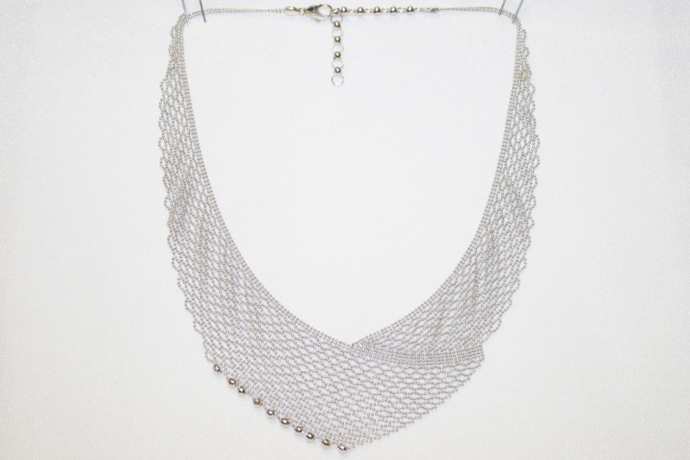 White Gold Bib Necklace