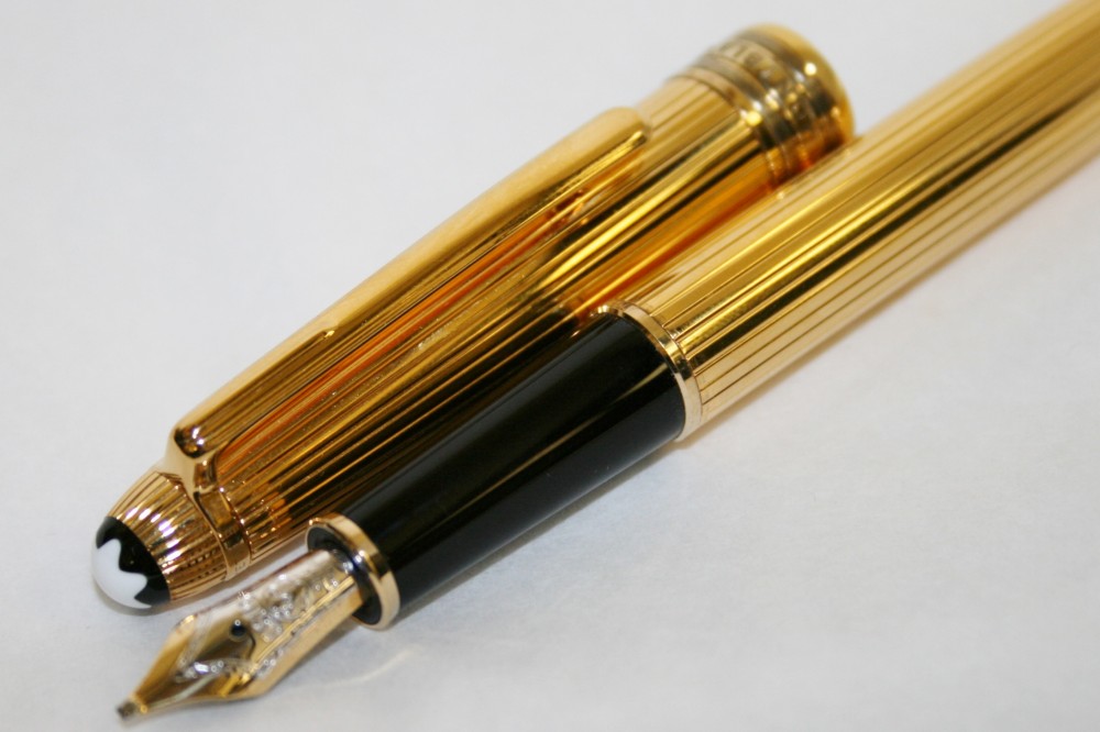 Montblanc Sterling Gold Vermeil Fountain Pen Double Broad