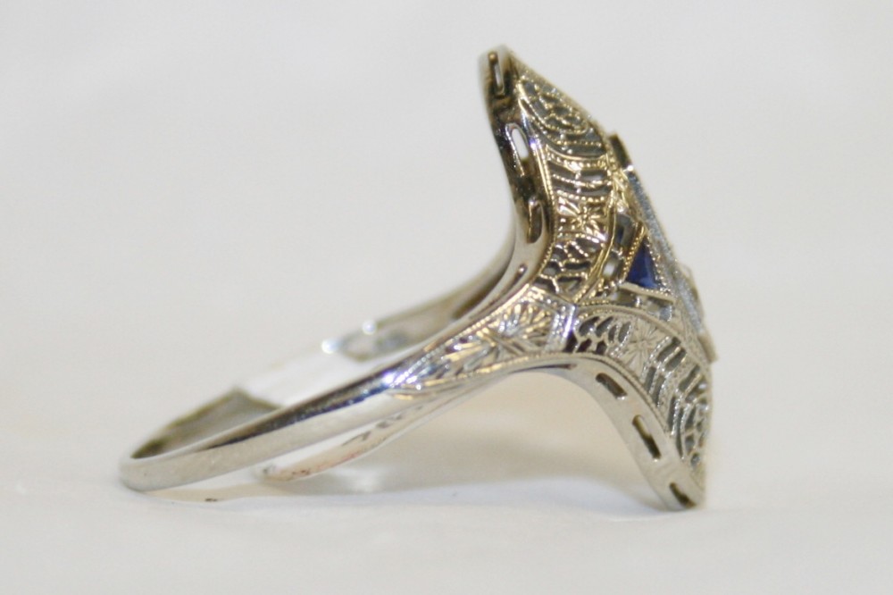 Art Deco Diamond and Sapphire Ring