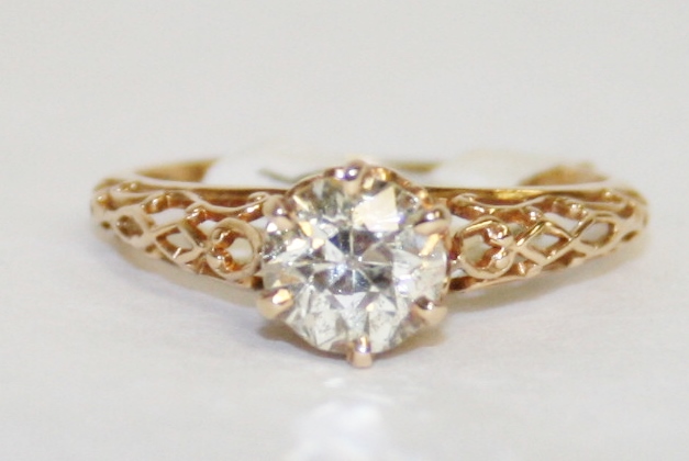 Yellow Gold Old European Cut Diamond Ring – 1.02 ct.