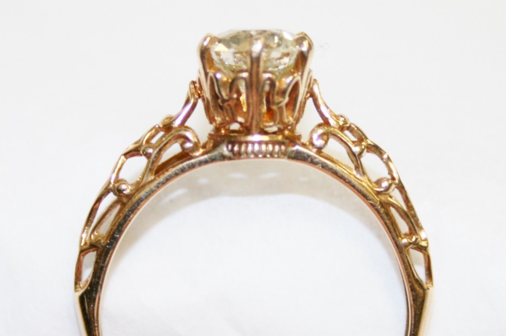 Yellow Gold Old European Cut Diamond Ring – 1.02 ct.