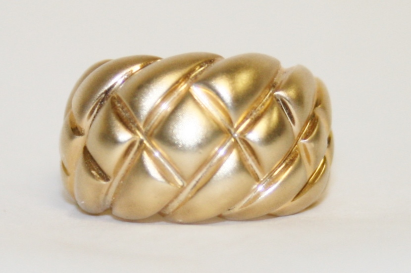 Yellow Gold Satin Finish Dome Ring