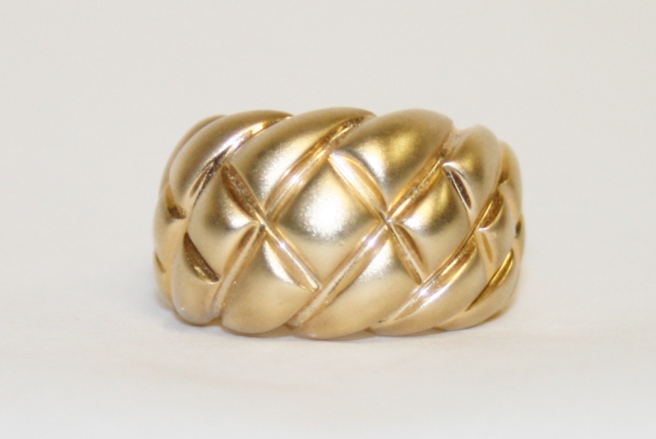 Yellow Gold Satin Finish Dome Ring