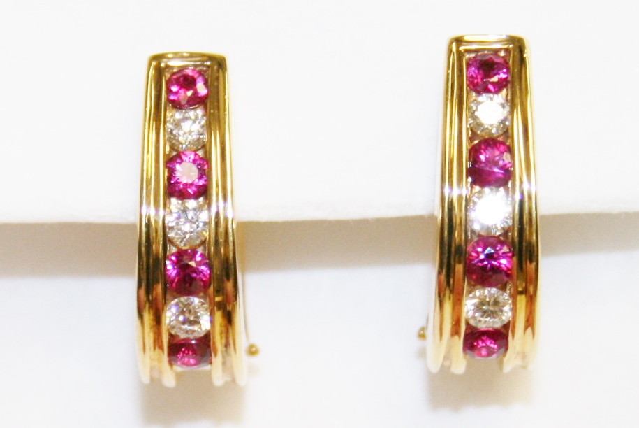Ruby and Diamond Earrings