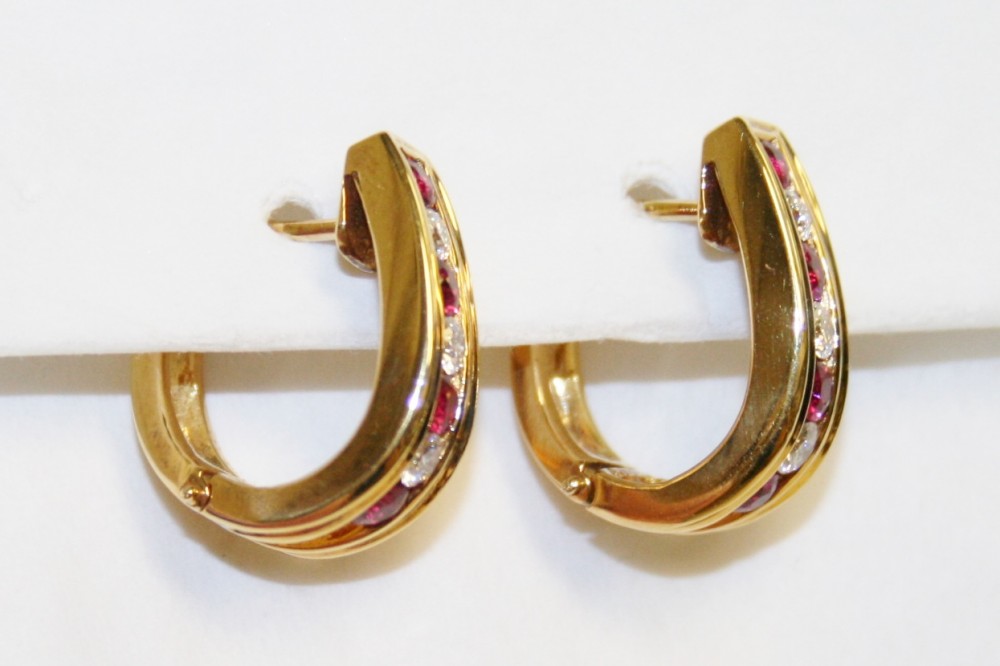 Ruby and Diamond Earrings