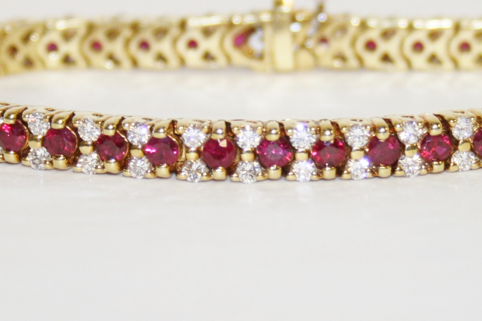 Ruby and Diamond Tennis Bracelet