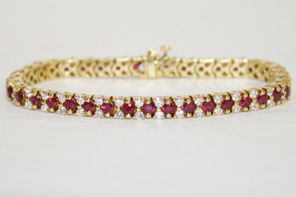 Ruby and Diamond Tennis Bracelet