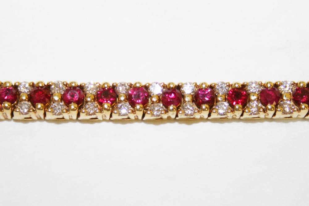 Ruby and Diamond Tennis Bracelet