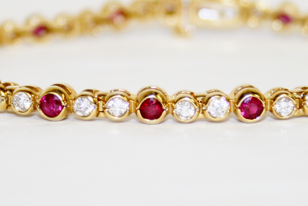 Ruby and Diamond Tennis Bracelet