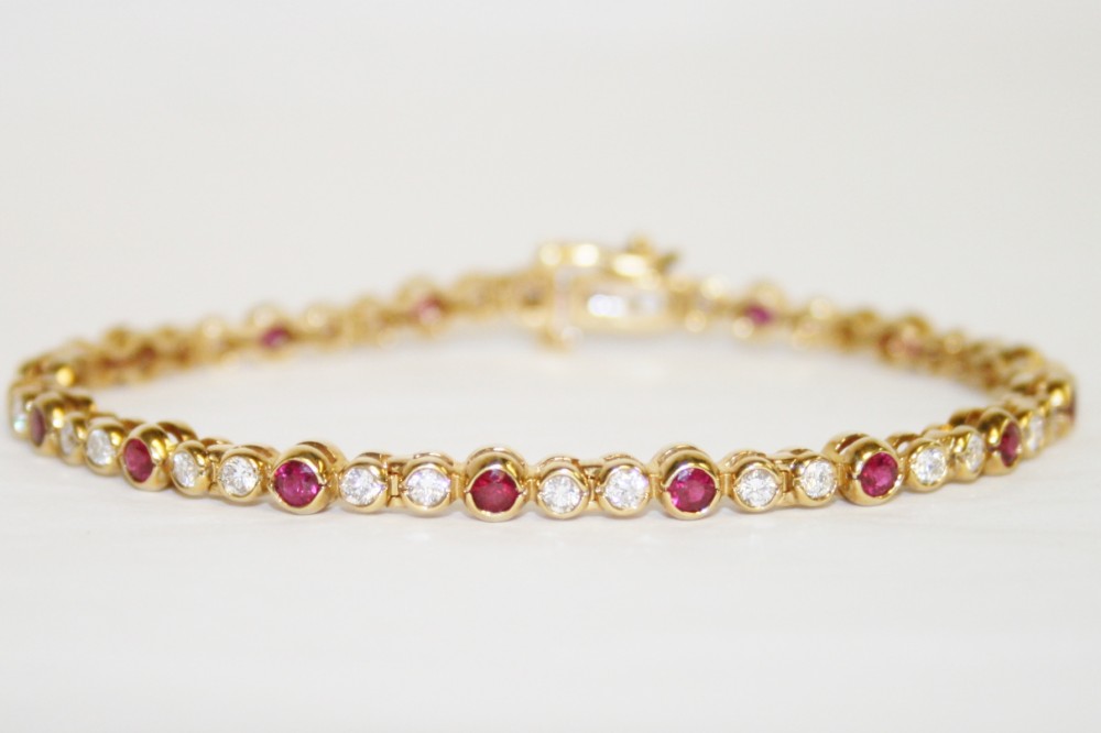 Ruby and Diamond Tennis Bracelet