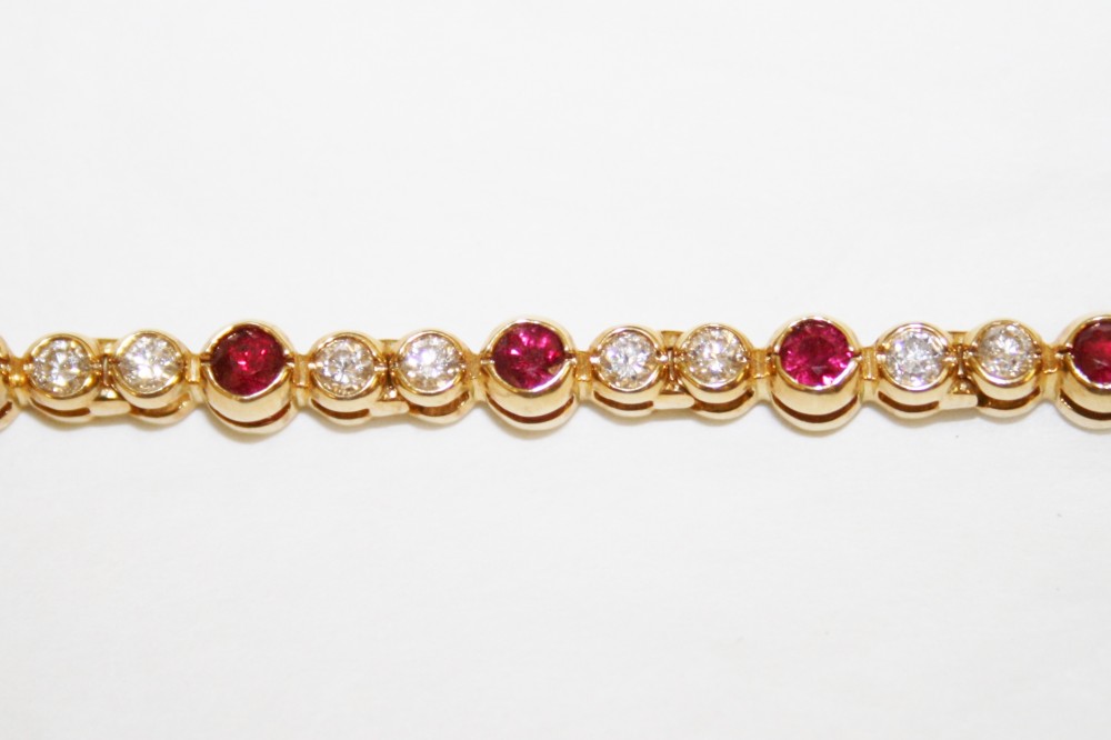 Ruby and Diamond Tennis Bracelet