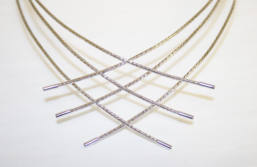 Cleo Flexible Crossover Necklace White Gold