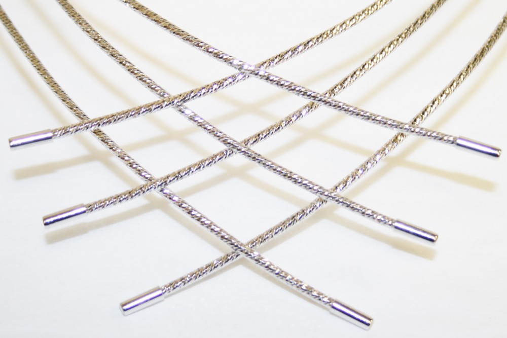 Cleo Flexible Crossover Necklace White Gold