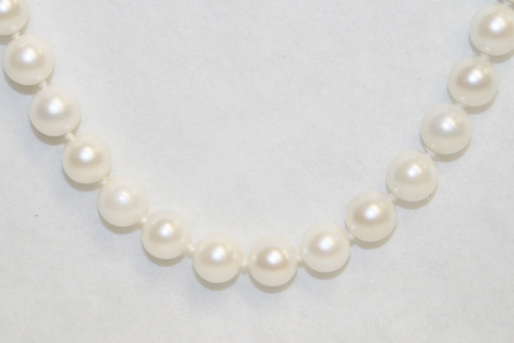 6mm Yellow Gold Pearl Necklace