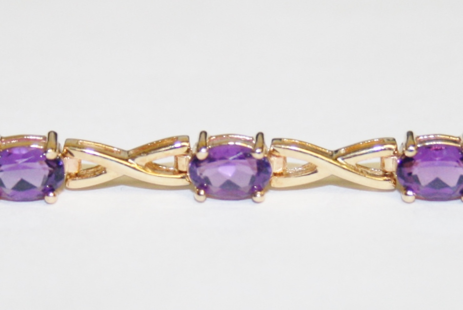 Yellow Gold Amethyst Tennis Bracelet