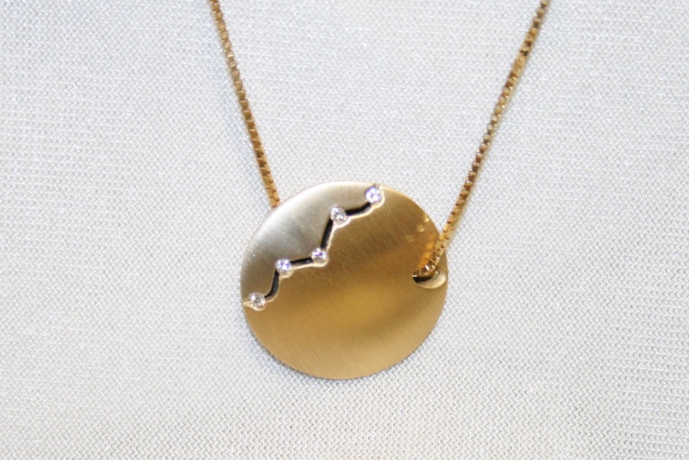 Two Tone Diamond Disc Pendant