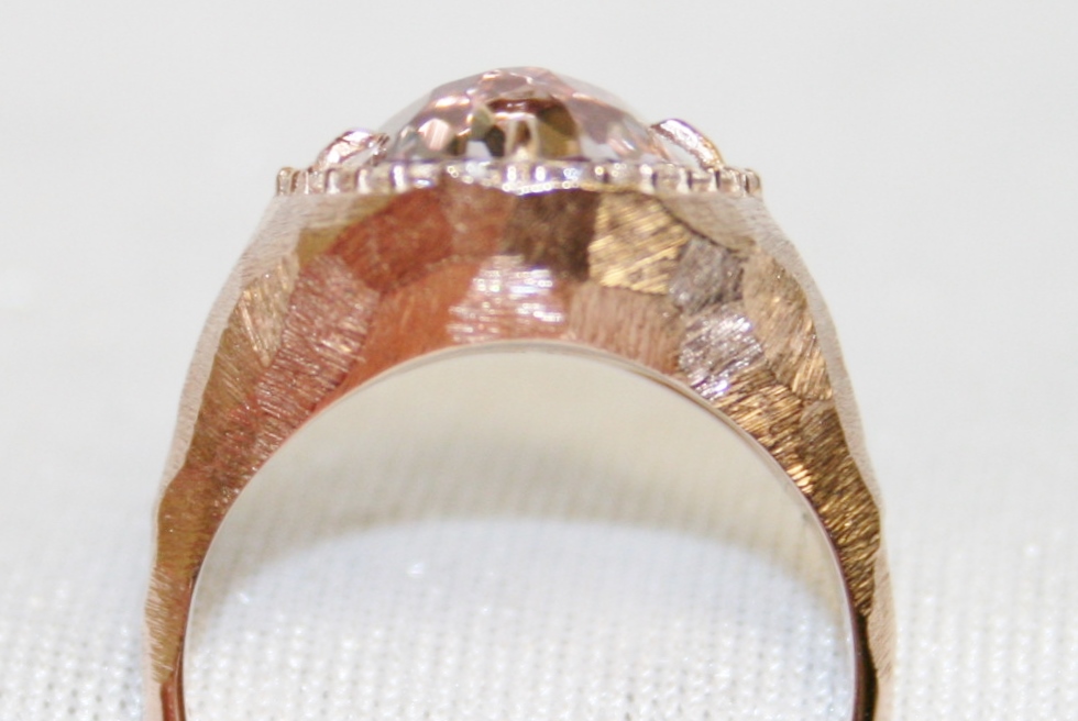 Vianna Brasil Pink Amethyst Rose Gold Vermeil Halo Ring