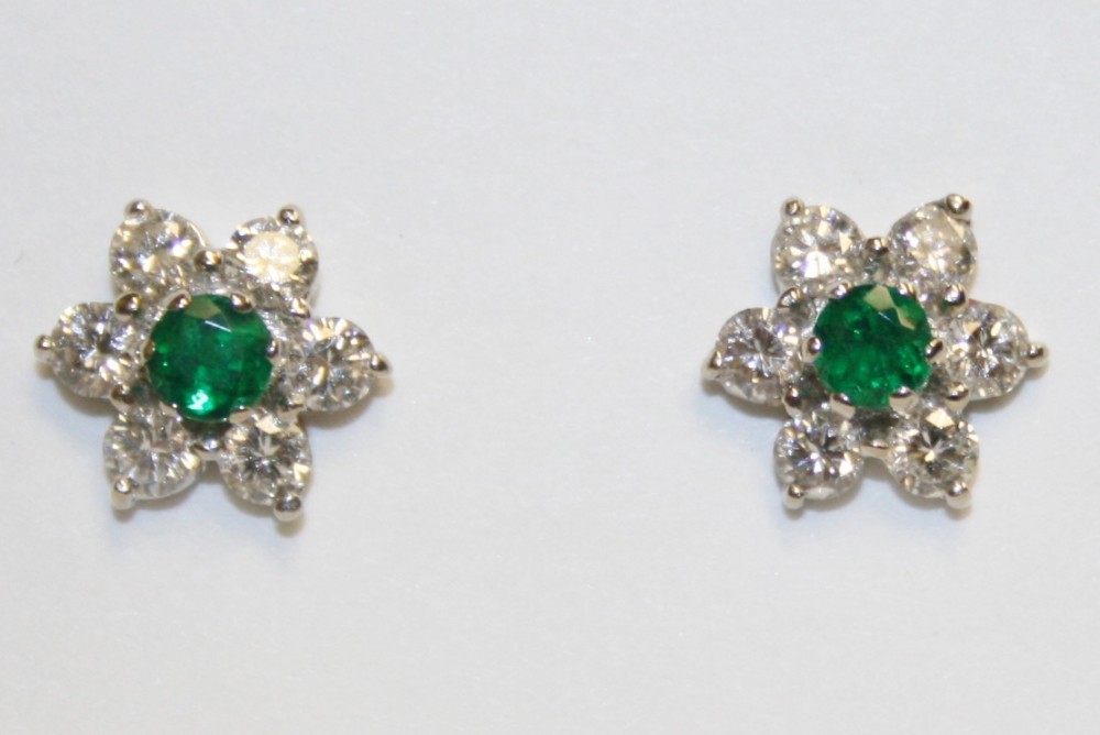 Diamond and Emerald Earrings