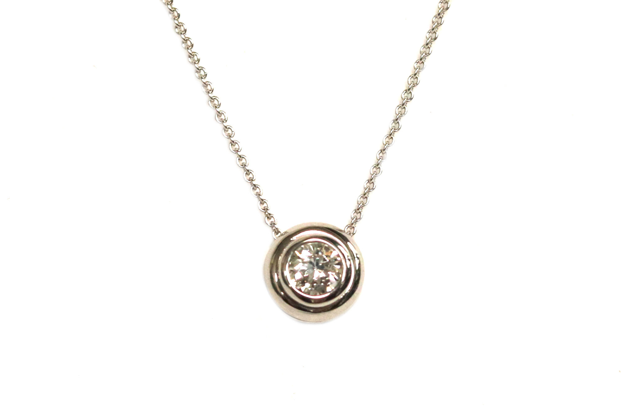 White Gold Diamond Solitaire Pendant – 0.35ct.