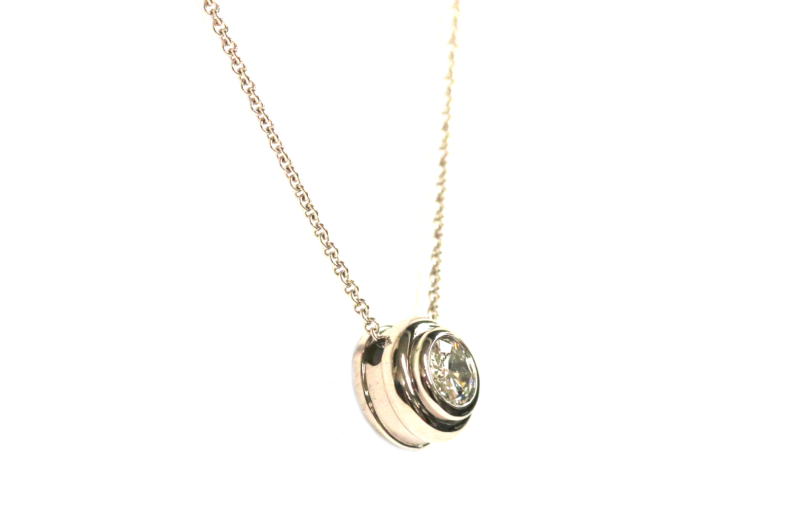 White Gold Diamond Solitaire Pendant – 0.35ct.