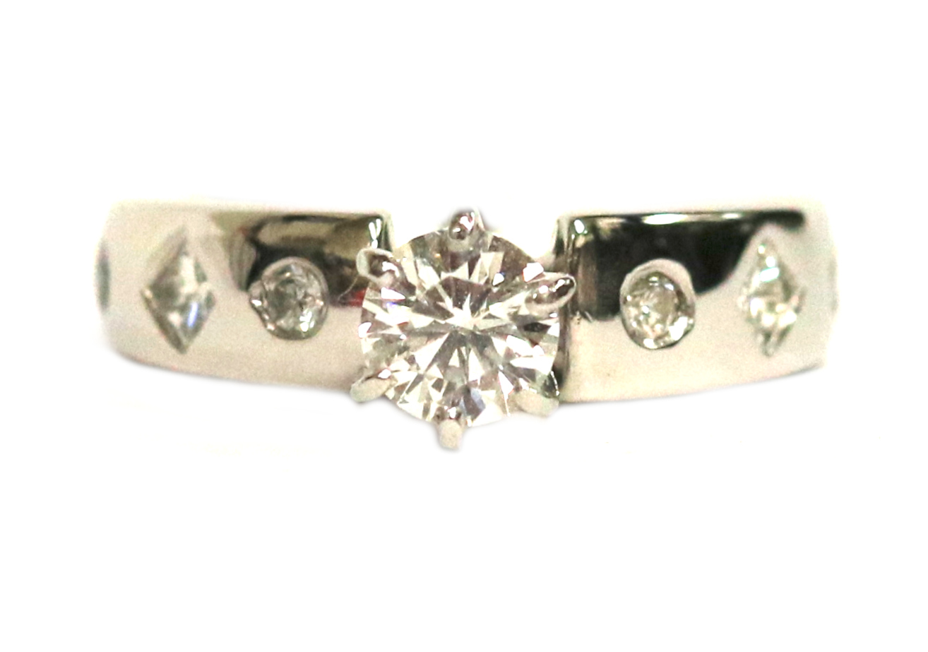 Platinum Diamond Engagement Ring – 0.46 ct.