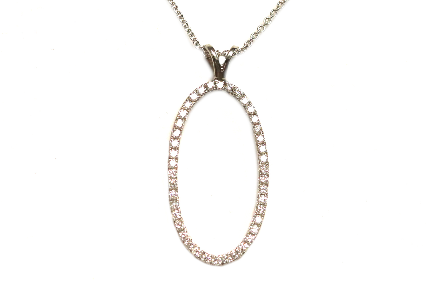 Large Diamond Oval Pendant – 0.57ct TW