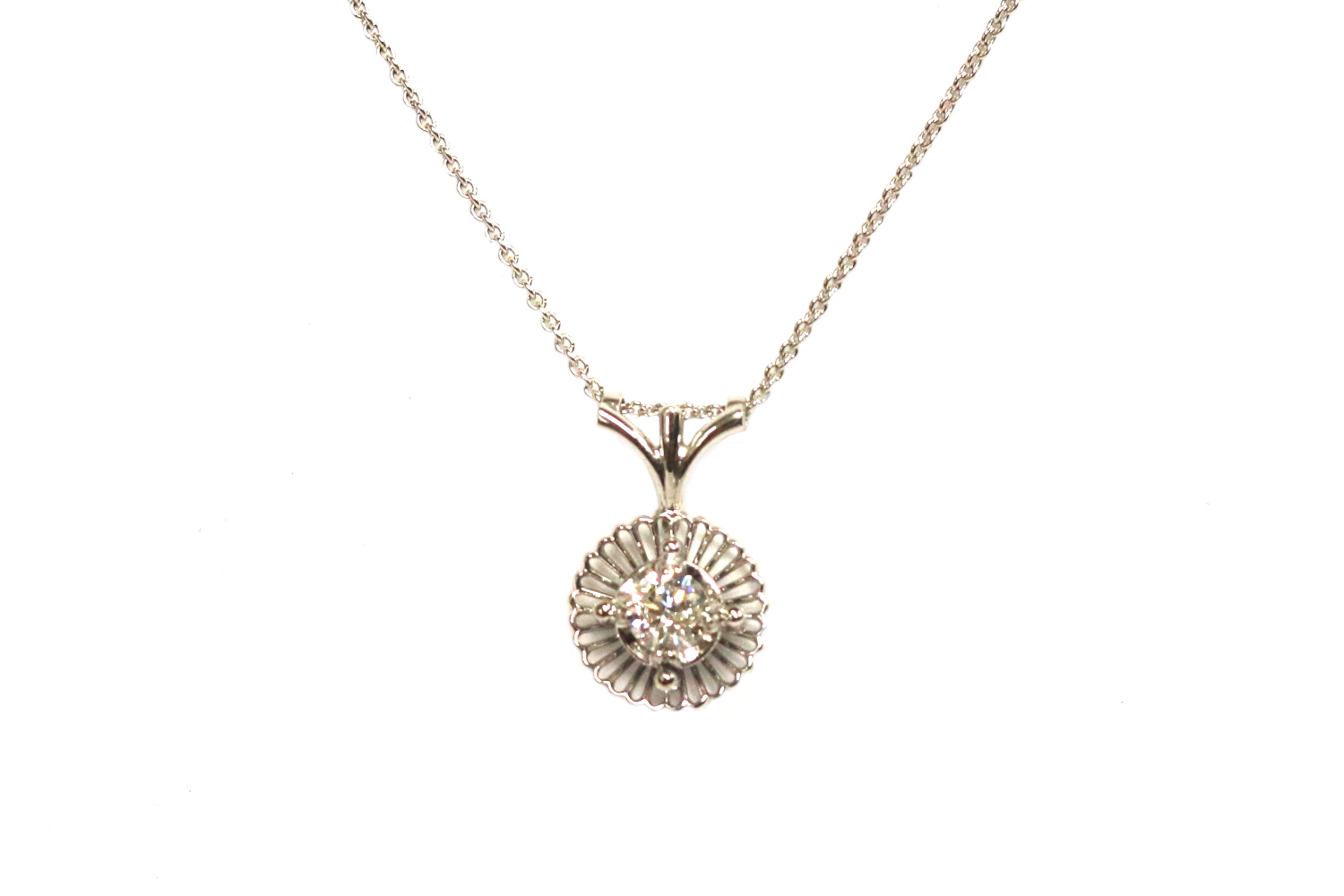 White Gold Diamond Solitaire Pendant – 0.30ct.