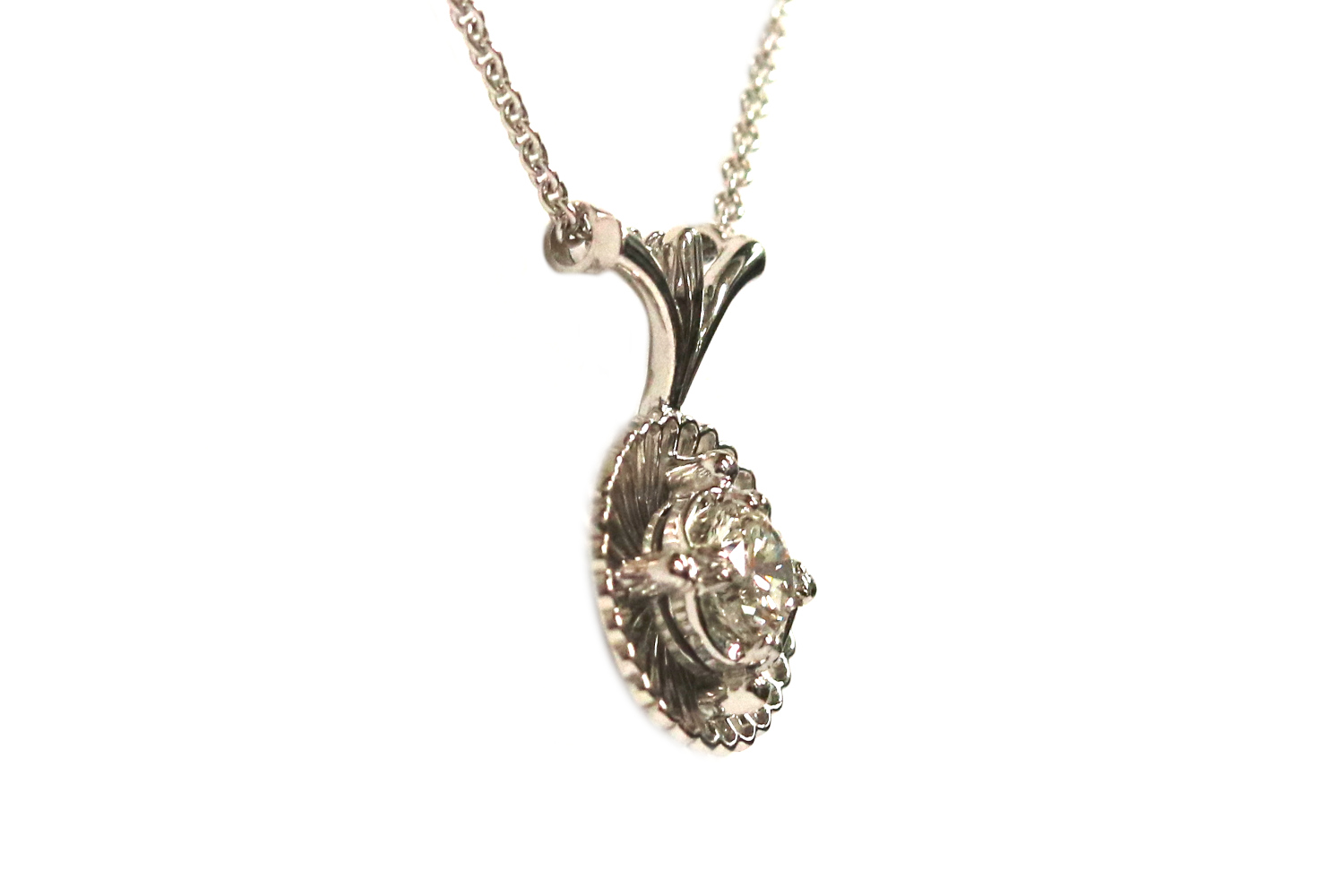 White Gold Diamond Solitaire Pendant – 0.30ct.