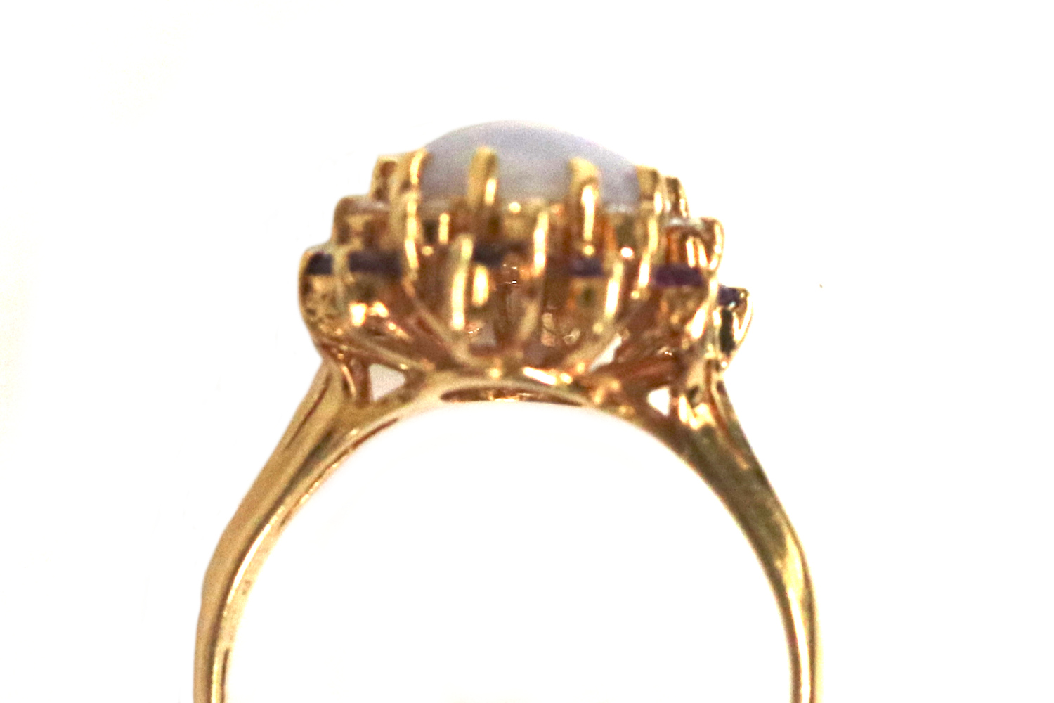 Jadeite Amethyst and Diamond Ring